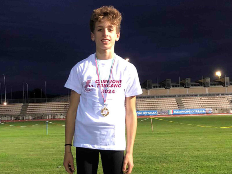 Mattia Falciani dell’Alga Atletica Arezzo vince il titolo toscano di prove multiple