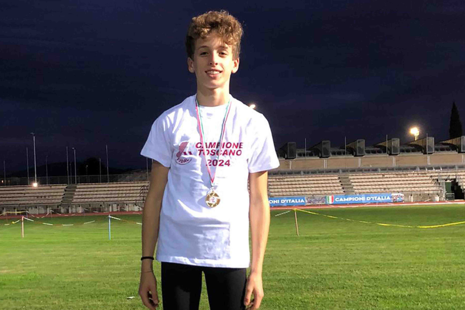 Mattia Falciani dell’Alga Atletica Arezzo vince il titolo toscano di prove multiple